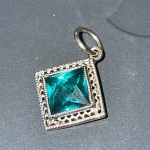 French cut pendant 14K white gold art deco